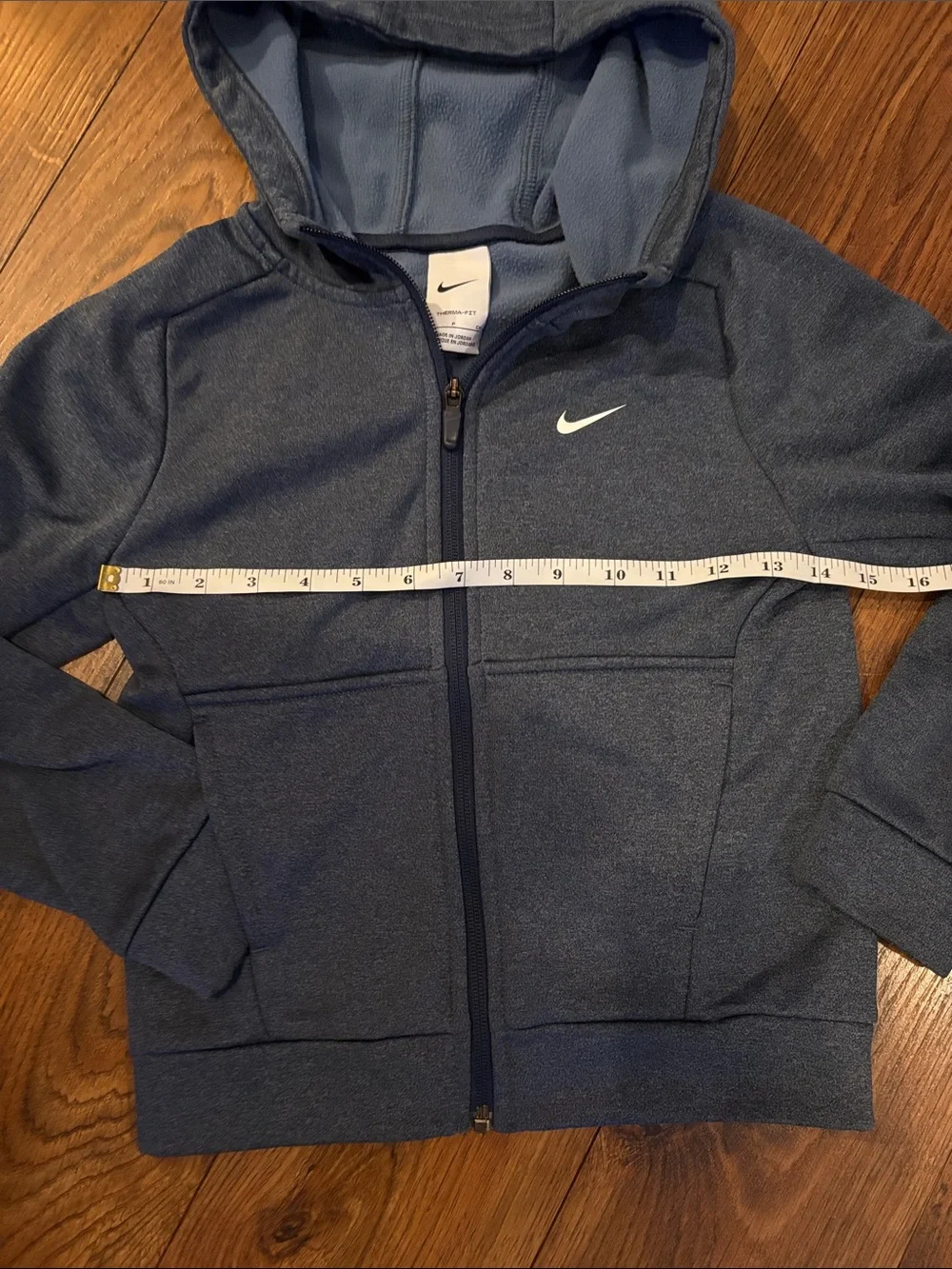 Nike Kids Blue/Gray Therma-Fit  Zip-Up Hooded Sweatshirt